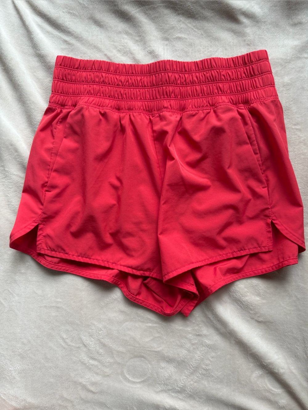 Old Navy Red Athletic Running Shorts with Smocked Waist